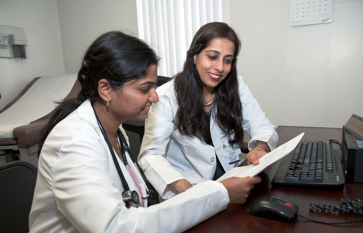 Dr. Sai Lakshmi Akella, Medical Director, BronxCare Dr. Martin Luther King, Jr. Health Center (right), with former Internal Medicine Resident Dr. Divya Arya.